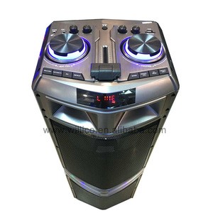 DJ music mix double 10 inch trolley wireless blue tooth speaker
