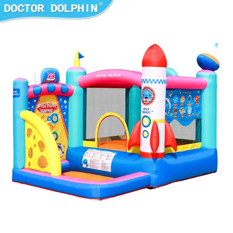 Doctor Dolphin Cartoon Trampoline Cheap Inflatable Bouncer Mini Bounce House Inflatable Jumping Castle