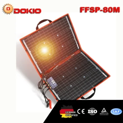 Dokio 18V 80W Flexible Foldable Mono Solar Panel Outdoor Portable Solar Panel for Travel&amp;Boat&amp;RV High Quality Solar Panel China