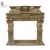 Double Layers Outdoor Beige Stone Fireplace With Lion Statue