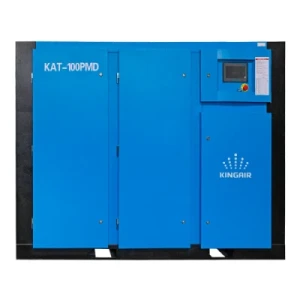 Double Stage 75kw 100HP 7bar Pm VFD Screw Air Compressor for Industrial