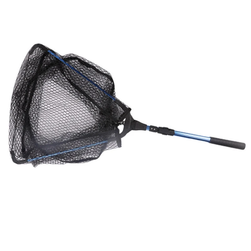 Durable 220cm portable long handle telescopic aluminum pole landing fishing nets