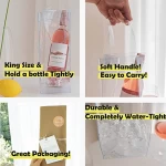 Durable champagne Ice bag bottle wine clear PVC cooler bag with handle