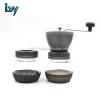 Durable heavy duty plastic body and stainless steel handle coffee grinder two parts colorful