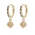 Import Earrings Fashionable Small Hoop Ear Clasps  Round Ball Zircon Pendant Earrings In Copper Alloy Jewelry from China
