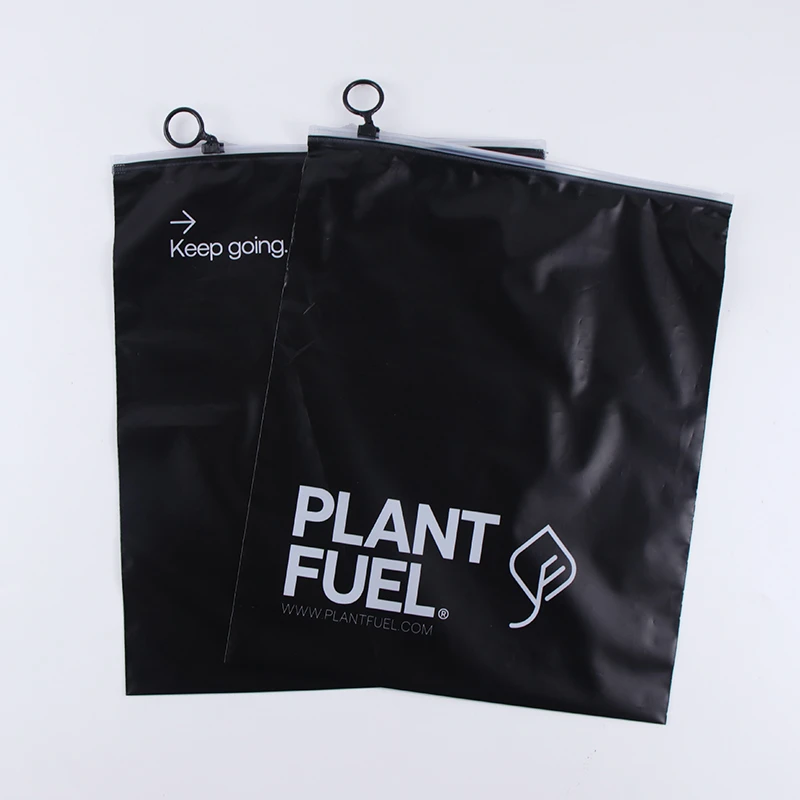 Eco-friendly Custom Frosted PE/CPE/PLA Ziplock Bag With Printed Own Logo Packaging Bag Clothing Plastic Bags