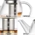 Import Eco-friendly new tea maker use on induction cooker borosilicate glass tea kettle with stainless steel infuser to loose leaf tea from China