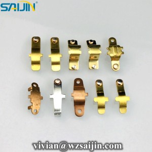 Electrical silver contact copper Contacts assembled in brass stamping terminal parts For Switch