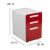 Import Ergonomic 3-Drawer Mobile Locking Filing Cabinet with Anti-Tilt Mechanism &amp; Letter/Legal Drawer, White with Red Faceplate from USA