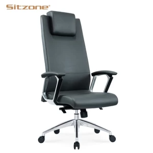 Ergonomic Comfortable High Back Executive Swivel Office Genuine Leather Chair