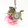 European antique quartz cartoon horse pocket watch chain