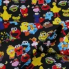 factory cheap price t shirt fabrics rainbow color Sesame Street cartoon cotton textile material bag fabric with custom logo