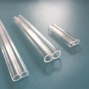 Factory Clear Twin Quartz Glass Tube Fused Silica Triple Twin Tube