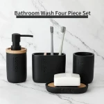 Factory Good Price Resin Bathroom Accessories Set of 4 Including Soap Dispenser Soap Dish Toothbrush Holder