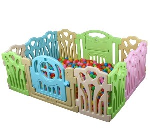 Factory price EN71 indoor plastic portable baby folding playpen with gate for european standard