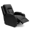 Factory PU Leather Recliner Accent Sofa Chair Recling Cinema Push Back Living Room Home Furniture w/ Leg Rests & Drink Holders