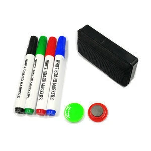 Factory sell cheap cost low odour Dry Erase Whiteboard Marker Pen Set with eraser and magnet