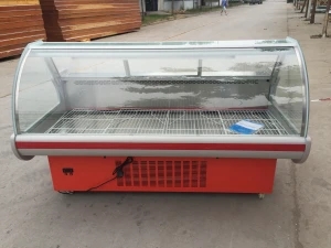Fan cooling Supermarket fresh meat display refrigerator showcase