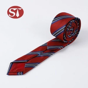 Fancy design cheap jacquard woven 100% silk stripe custom neck ties with logo