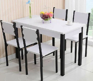 Fashion wooden stainless steel table,table and chair set