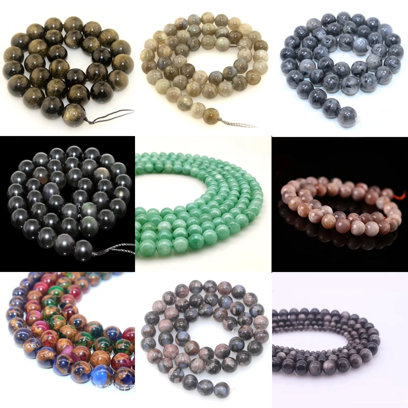 Fashionable Hot Sale Natural Smooth  Gemstone loose round beads Jewelry Accessories  bracelet necklace