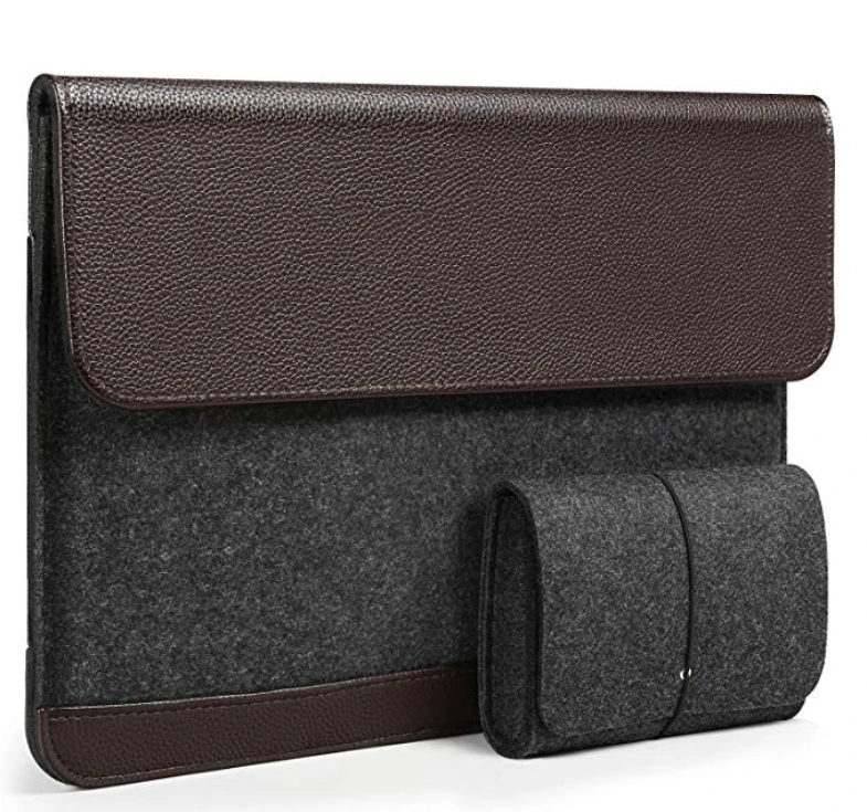 felt 13.3 - 15.6 inch laptop bag felt and PU leather laptop sleeve case notebook case for protective bag
