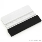 Felt Edge Squeegee 4 inch or Customizable Scraper Decal Applicator Tool with Black Fabric Felt Edge White PP Scraper