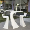 Fiberglass Wing bar table and stool chairs luxury indoor outdoor beach coffee shop furniture set