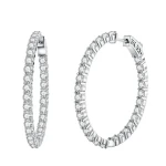 Fine Jewelry Manufacturer 35mm Oval  Inside out Hoop Earring for women