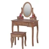 Finely processed mdf panel french dresser dressing table set