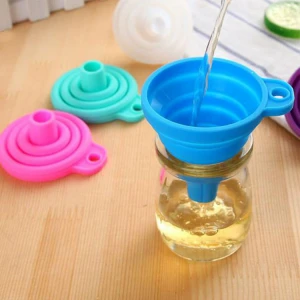 Foldable Kitchen mini silicone foldable collapsible funnel