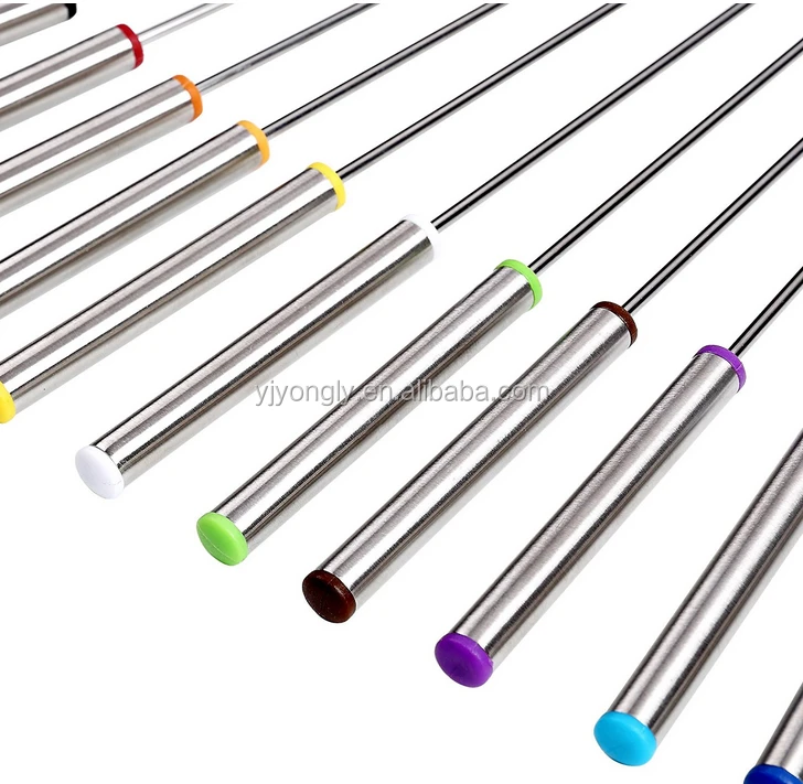For Chocolate Fountain Cheese Fondue Roast Marshmallows Color Stainless Steel skewer sticks Fondue Fork