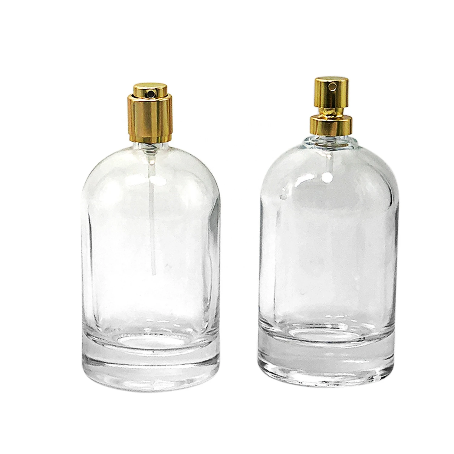 Free Sample Manufacturer Wholesale Luxury Refillable Custom Cap 50ml Round Empty Clear Spray Glass Perfume Bottles
