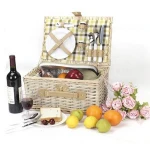 Free Sample Outing Travel Wholesale Bulk Woven Custom Liners Wicker Food Storage Suitcase Box Picnic Hamper Basket Set