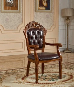 french living room luxury curved back vintage solid wood dining chair