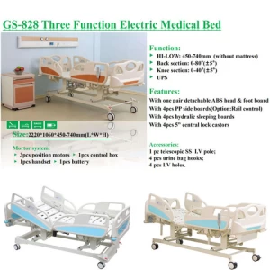 Full Electric Hospital Bed PP Rails Optional Ultra Compact Fold Home Care semi fowler bed