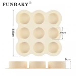 FUNBAKY JSC3255 Bakeware cup cake mini cake silicone mold round shape 9 cavity muffin cake mould cylinder candle body soap molds