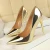Import Funky trendy wholesale big size 34-43 metallic color fashionable pointed-toe stiletto high heels shoes womenpumps from China