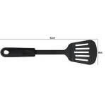 FX-AA164 Kitchen Spatula -Nylon Slotted Turner - Sturdy Handle kitchen cooking tools (black)