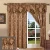 Import Gold jacquard curtain attached with valance ready made from China