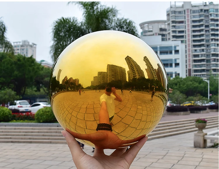 Golden Color Hollow Stainless Steel Ball 25mm-500mm High Polished Garden Stainless Steel Spheres