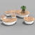 Import H335 Fiberglass wood table seating chair flowerpt sets with decoration public garden outdoor chair seating from China