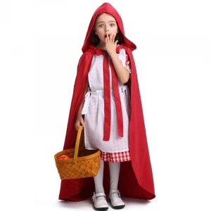 Halloween Cosplay Costume Fairytale Dress Outfit Child kids Girl Little Red Riding Hood Costume