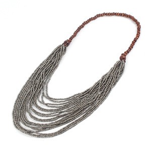 Handcraft Necklaces Wood Bead CharmJewelry Seed Beaded Bijoux Ethnic Hippy Boho Multilayer Necklaces Wholesale