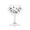 Handmade Clear Borosilicate Sea Urchin Cocktail Glass Bowl with Stem Stand