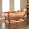 Handmade Pure Solid copper Free standing Double Slipper Bath Tub Copper