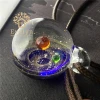 Handmade unique 3D universe galaxy ball gift decorative glass necklace craft