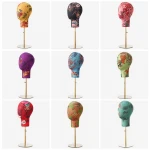 Hat Headband Wig Display Rack Printing Head Mannequin Holder Rack Stand Suede Fabric for Retail Shops