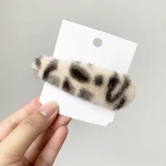 HC131A Latest Fashion Multi Shape Fur Hairclips Leopard Print Hairgrip High Quality Hair accessories For Girl