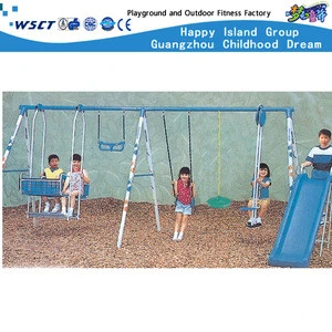 (HD-14602)Outdoor Plastic Slide And Swing Set Children Play Equipment